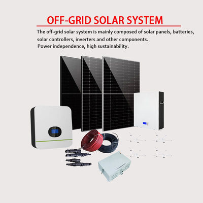 10kw Hybrid On Grid Home Potovoltaic Solar PV Inverter System Baterai Lithium-Ion