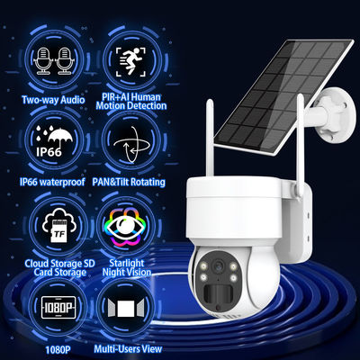 GSM Tuya Solar Digital CCTV Kamera PTZ Cerdas Dengan Kartu Sim
