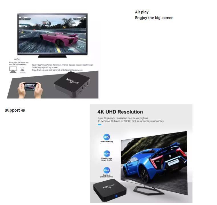 HD Gratis Untuk Mengudara  OTT TV Box MXQ PRO 4K 4 Core 64bit Android 7.1 H.265